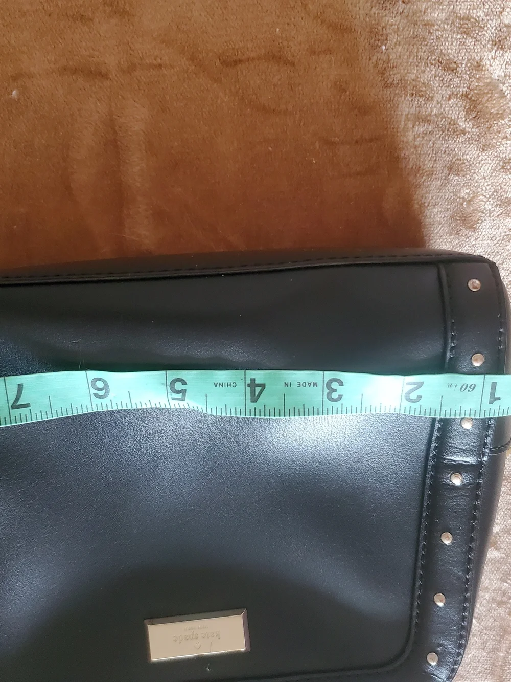 kate spade Black Studded Satchel with Gold Hardware